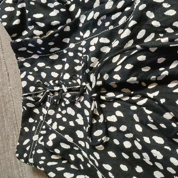 NEW Free People Bennett shorts criss cross ties lace upfront dotted dot print 2 - Picture 6 of 16